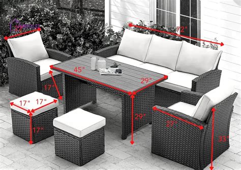 Alka Outdoor Patio Sectional Sofa Set with Ottomans and Center Table ...