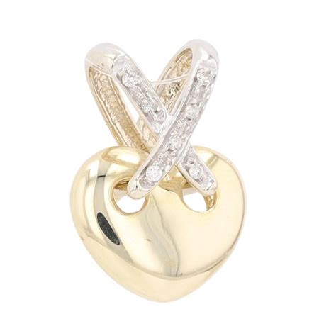 .07ctw Round Diamond Heart Pendant without Chain 14k Multi-Tone Gold 4. ...