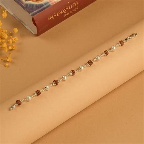 Rudraksha With Moti Beads Silver Bracelet – Prinjal Jewels