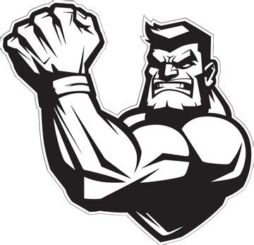 Vivid vector art featuring a commanding arm showcasing robust physical ...