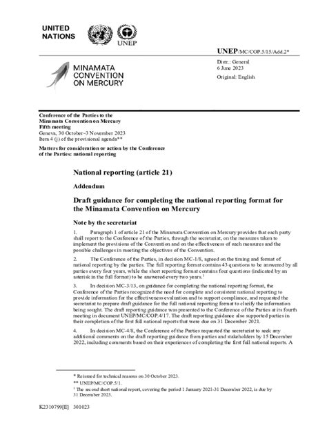 Fillable Online UNEP-MC-COP.5-15-Add.2-Draft-reporting- ... Fax Email ...