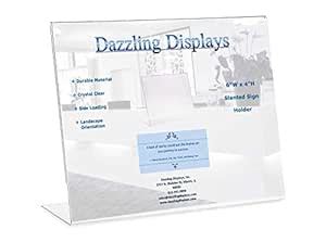 Dazzling Displays 6-Pack Acrylic 6 x 4 Slanted Sign Holders : Amazon.in ...