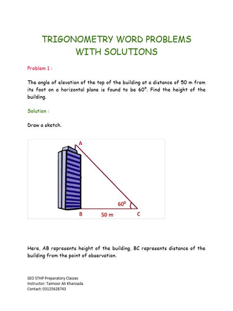 Image result for Trigonometry 3D Shape Word Problems