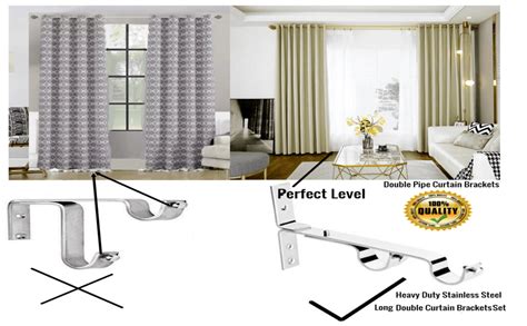 Buy Snooze Factory Double Curtain Bracket, Heavy Duty Stainless Steel ...