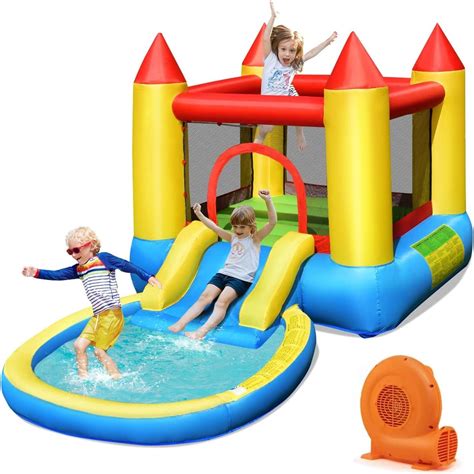Amazon.com: Costzon Inflatable Water Slide Bounce House with Ball Pit ...