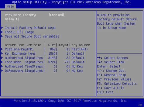 Install Default Secure Boot Keys 的图像结果