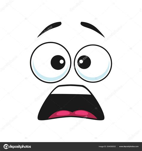Emoji Shocked Facial Expression Isolated Icon Vector Scared Surprised ...