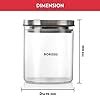 Buy Borosil Classic Glass Jar with Wooden Tray, Set of 2 (600 ml Each ...