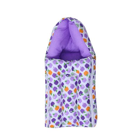 Fareto Baby Cotton Sleeping Bag Cum Carry Bag for 0-6 Months (Purple ...