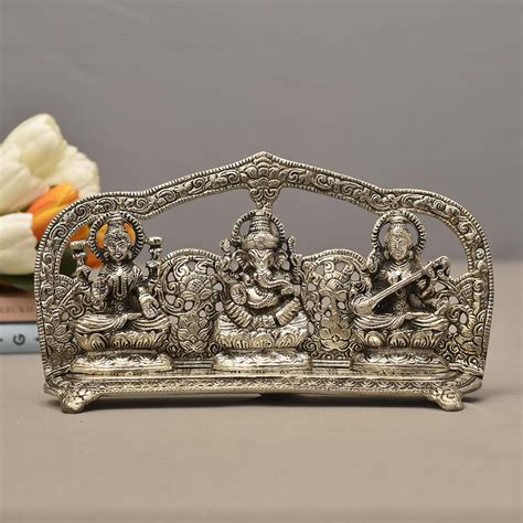 Buy ARCHIES® Handmade Metal Laxmi Ganesha Sarswati Modern Art Idol ...