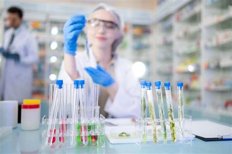 Chemical scientist doing antibiotic trials and testing in the ...