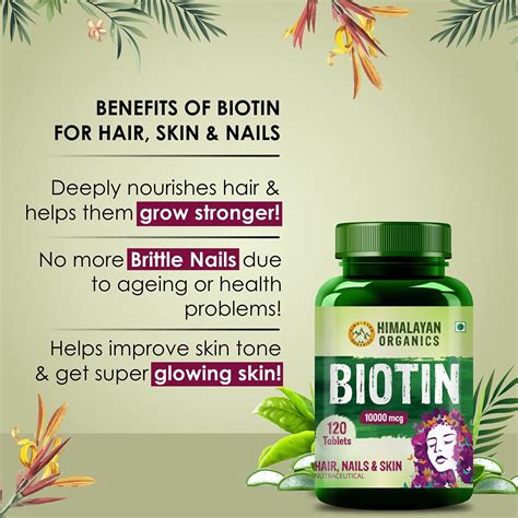 Himalayan Organics Biotin 10000 mcg, 120 Tablets Price, Uses, Side ...