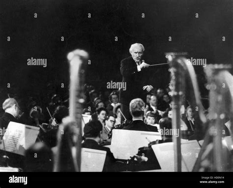 Arturo Toscanini conducting the NBC Symphony Orchestra in Studio 8H ...