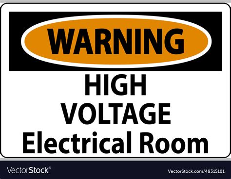 Warning sign high voltage - electrical room Vector Image