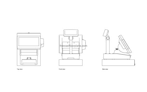POS Cash Register - Free CAD Drawings