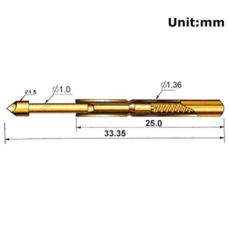 Probots P100-T2 Pogo Pin with Cone Pointed Head for PCB Testing ...
