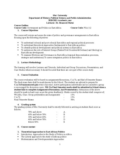 PSA 112 Chapter 1-4 - Political science and public administration - Moi ...
