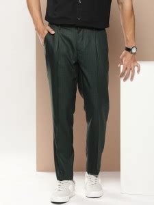encore by INVICTUS Regular Fit Men Green Trousers - Buy encore by ...