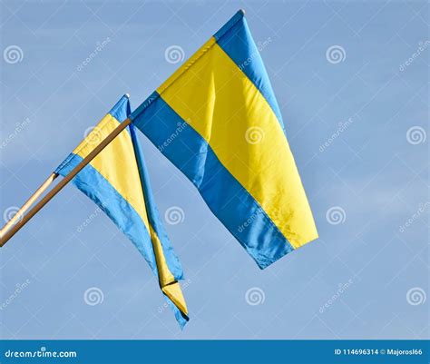 Yellow And Red Flags Warning Sign Defocused Female Volunteer Lifesaving ...