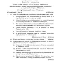 Accounting Model Test Paper - 4 (Questions) - Mock Tests and Past Year ...