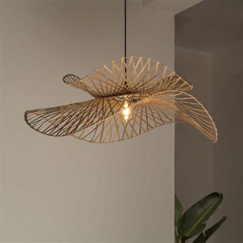 Swirl Bloom Pendant Lamp: Woven Light | Natural/Bamboo Lamps for Home ...