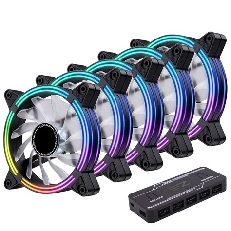 Buy EZDIY-FAB 120mm Dual Frame RGB PWM Fans for PC Case,Addressable RGB ...