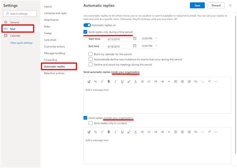 Outlook Out Of Office Message