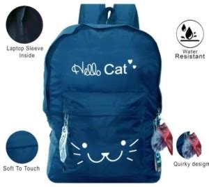 Everfab HELLO CAT GIRLS BAG 20 L Backpack NEVI BLUE - Price in India ...