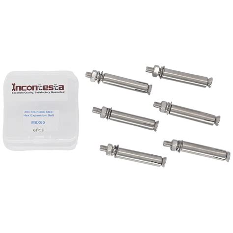 6 Pcs M6 x 60mm 304 Stainless Steel Hex Expansion Bolt, Incontesta ...