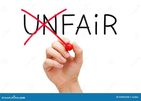 Fair Or Unfair Symbol. Turned A Cube And Changes Words `unfair` To ...