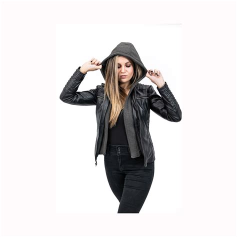 Leather Jacket Hoodie Women