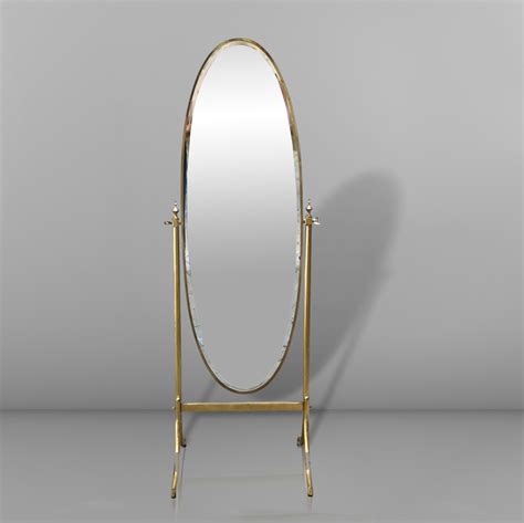 Oval Brass Floor Mirror, Italy 1970s | #333191