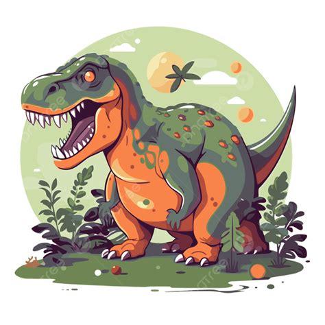 T Rex Clipart Karakter Ilustrasi Kartun Lucu T Vektor, Rex, T Rex ...