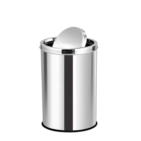 Ak International Stainless Steel Swing Dust Bin with Lid| Garbage Bin ...