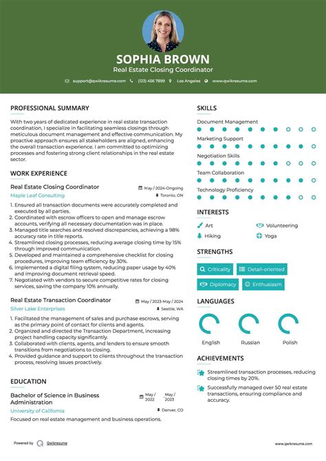 10+ Real Estate Transaction Coordinator Resume Samples & Templates for 2025