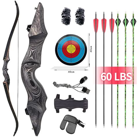 BLACKHUNTER Recurve Bow Set 20-60LBS for Adult Outdoor Hunting Beginner ...