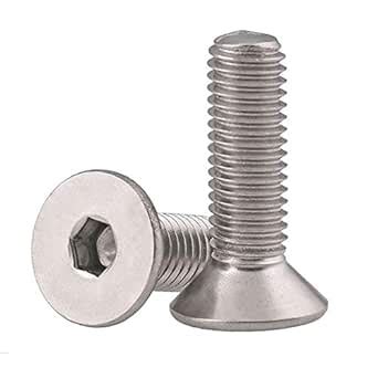 M6-1.0 x 16mm Flat Head Socket Cap Screws, Stainless Steel A2-70, DIN ...