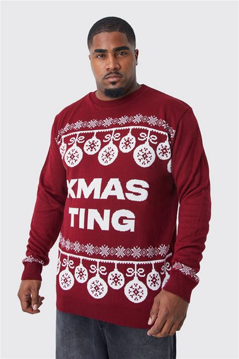 Men's ugly christmas sweater plus size online
