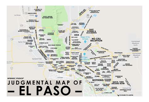 Judgmental Map of El Paso (from a local print shop) : r/ElPaso