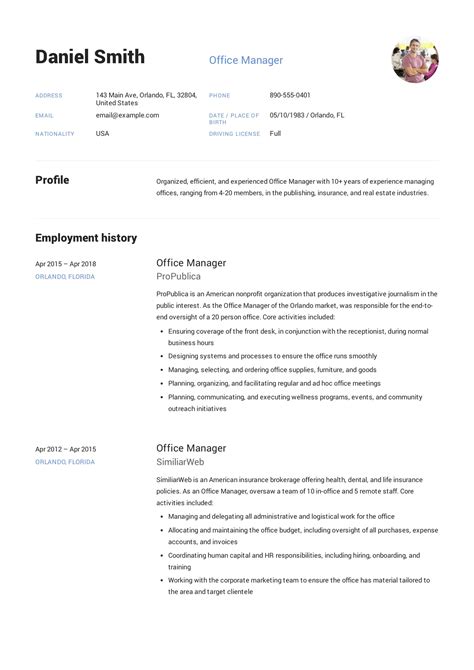 Guide: Office Manager Resume [ + 12 Samples ] | PDF | 2019