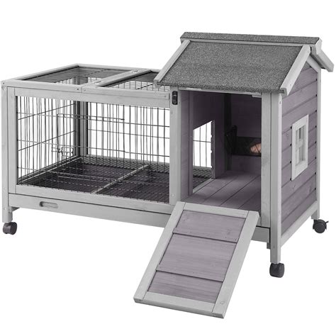 Petscosset Rabbit Hutch Indoor - Bunny Hutch Indoor Upgrade Greywhite ...