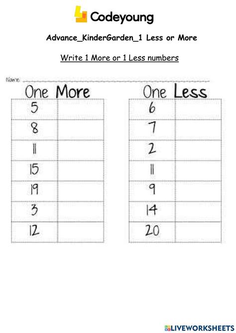 Image result for One More One Less Worksheets