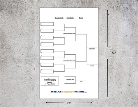16 Team Single Elimination Seeded Tournament Bracket – ZieglerWorld