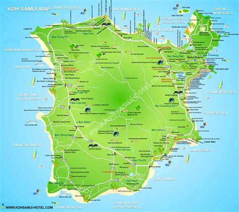 Koh Samui Map Ko Samui Koh Samui Thailand Phuket Thailand Tourist ...