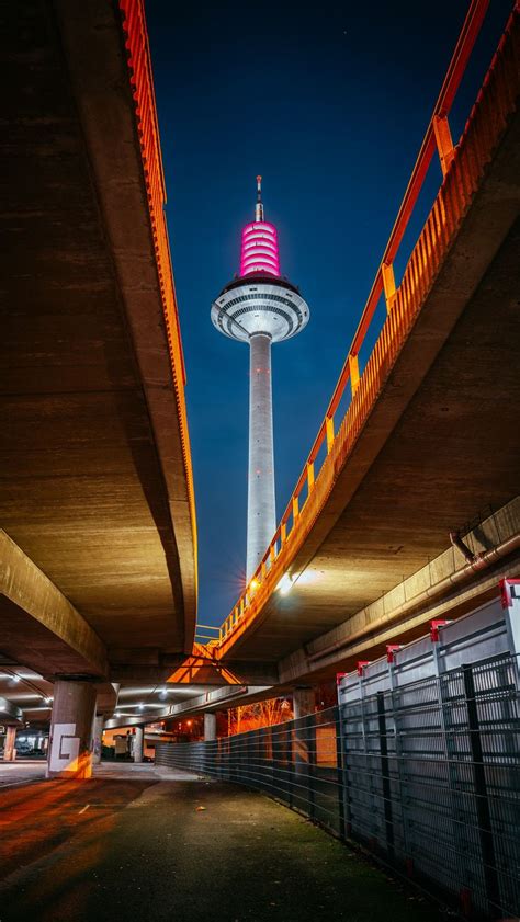 Download wallpaper 800x1420 tower, backlight, bottom view iphone se/5s ...