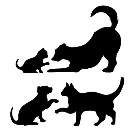 Dog cat silhouette Images - Free Download on Freepik