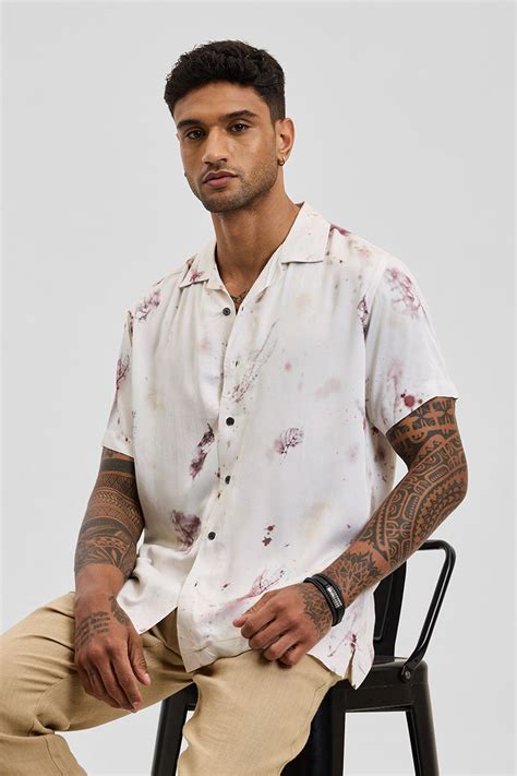 Buy Men's Off White Abstract Box Fit Shirts Online | Snitch – SNITCH