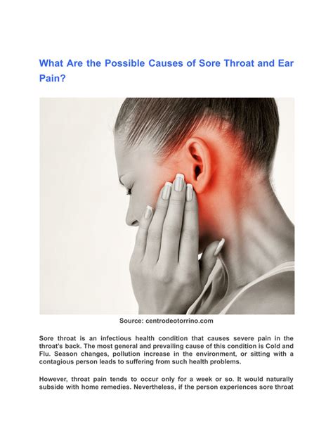 PPT - Sore Throat and Ear pain: What is the reason behind? PowerPoint Presentation - ID:10982762