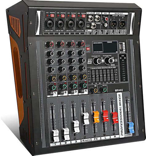 4 Channel Mixer And Amplifier Sounds Mixing Board Pa Mixers ...