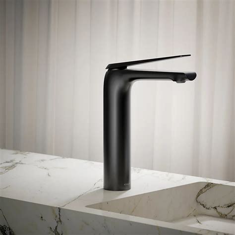 Kohler K‑97347‑4‑BL Avid Tall Single‑Handle Basin Faucet Matte Black ...
